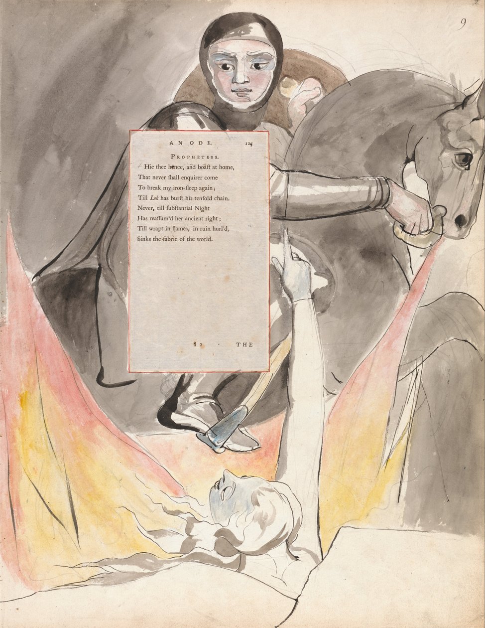 The Poems of Thomas Gray, Design 85, The Descent of Odin by William Blake