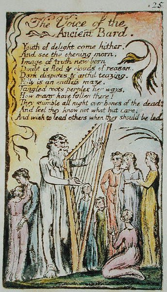 The Voice of the Ancient Bard, illustration from Songs of Innocence and of Experience (Bentley Copy L) by William Blake