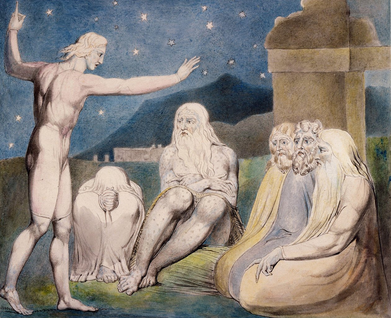 The Wrath of Elihu by William Blake