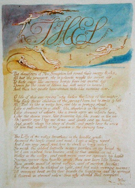 Thel I The Daughters of Mne Seraphim..., plate 3 from The Book of Thel by William Blake