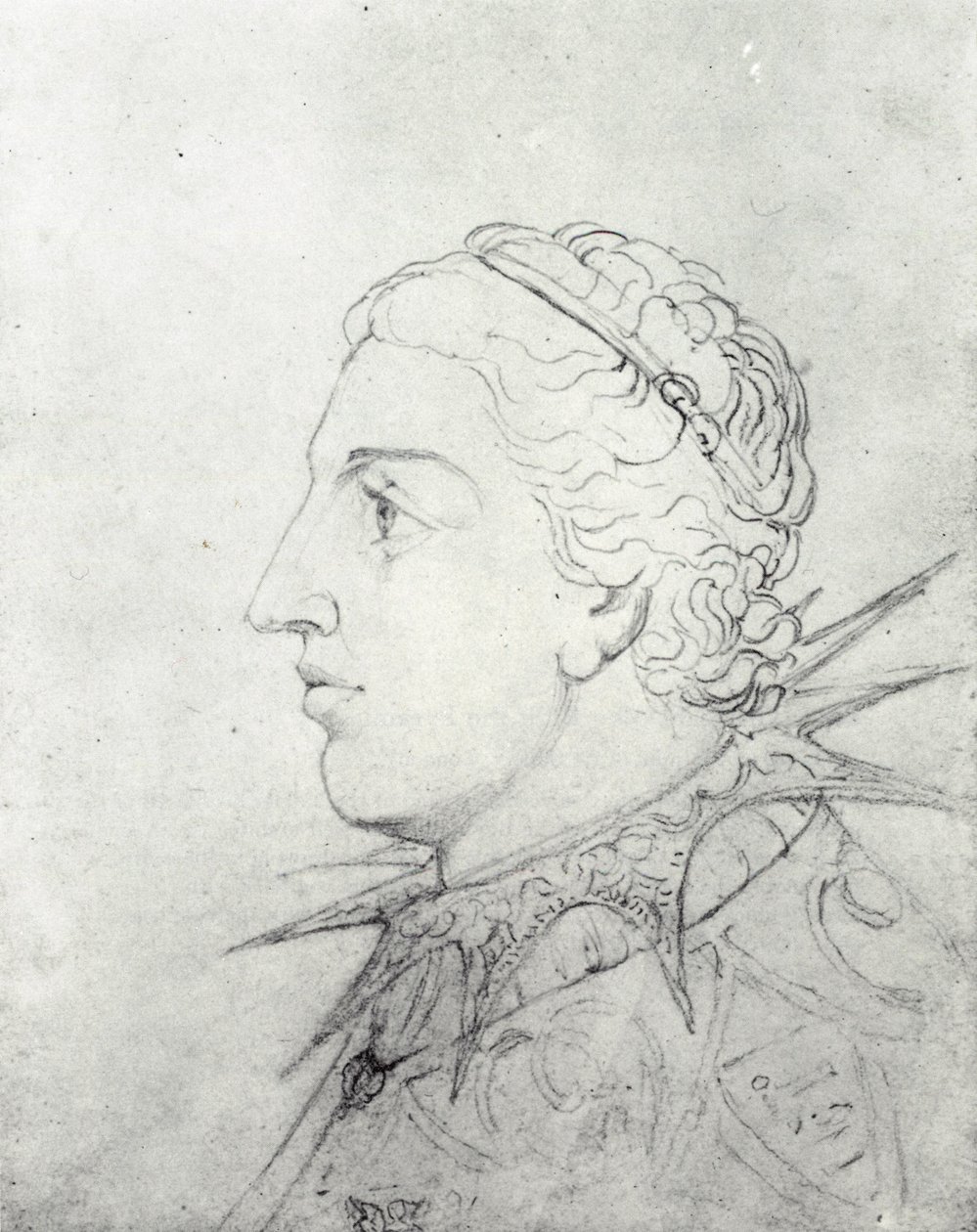 Visionary Head of Edward VI with a Spiky Collar by William Blake