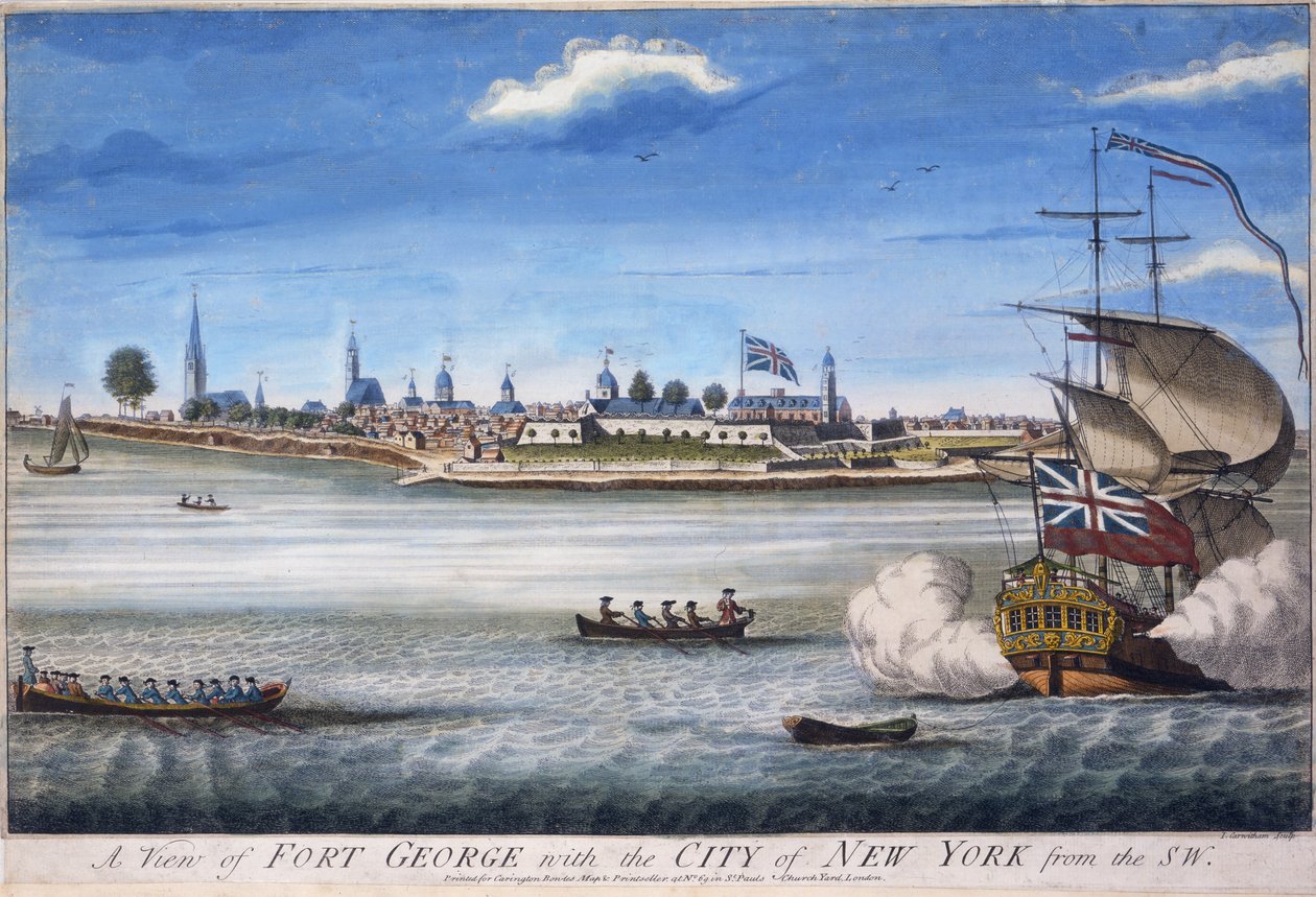 A View of Fort George with the City of New York from the Southwest, engraved by John Carwitham by William Burgis