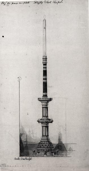Design for a Candlestick, Rugby School Chapel by William Butterfield