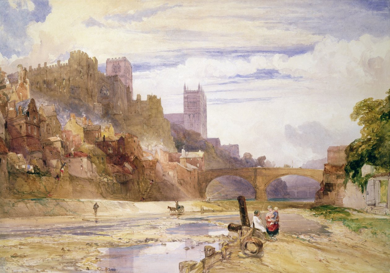 Durham from the River by William Callow