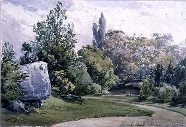View in the Botanic Gardens, Regents Park by William Callow