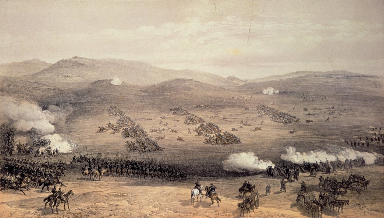 Charge of the Light Cavalry Brigade, 25th October 1854, engraved by E. Walker, pub. by Colnaghi und Co, 1855 by William Crimea Simpson