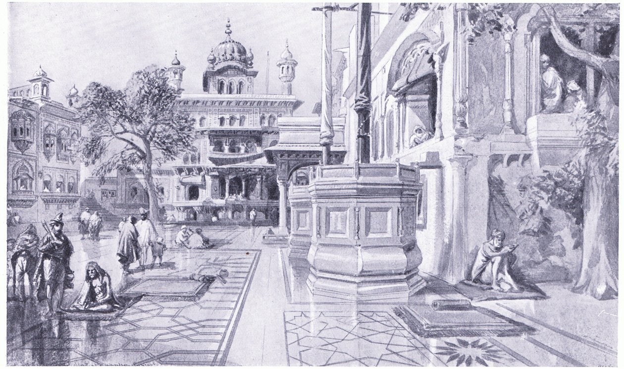The Akal Bunga at the Golden Temple at Amritsar by William Crimea Simpson