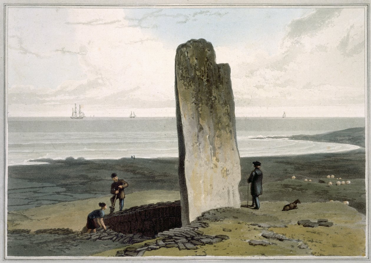 Druidical Stone at Strather near Barvas, Isle of Lewis, from Volume IV of 