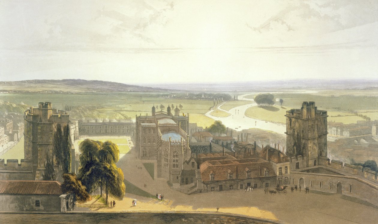 Windsor Castle, from a compilation of views of Windsor, Eton and Virginia Water, c.1825-30 by William Daniell