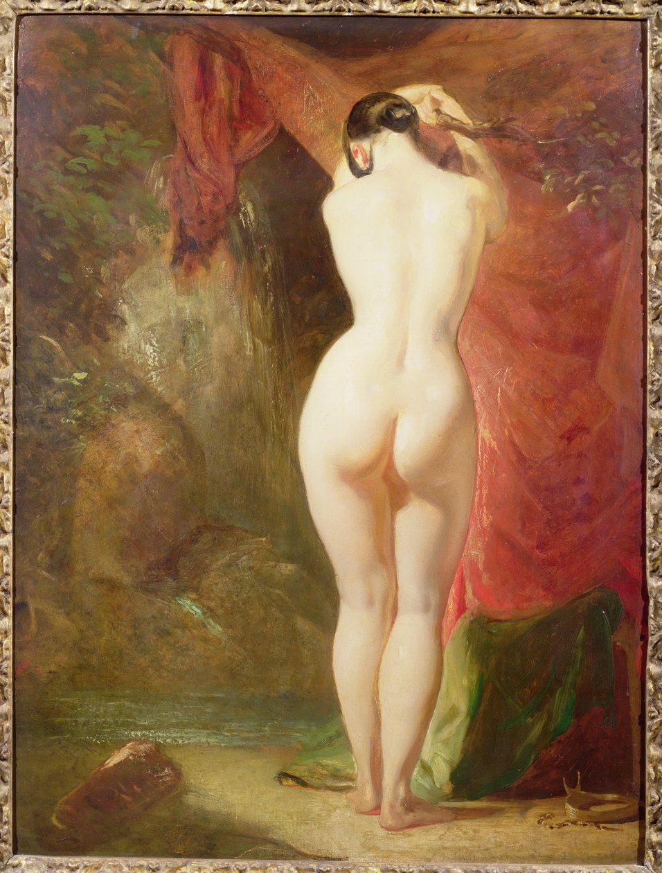 Diana standing by a waterfall by William Etty