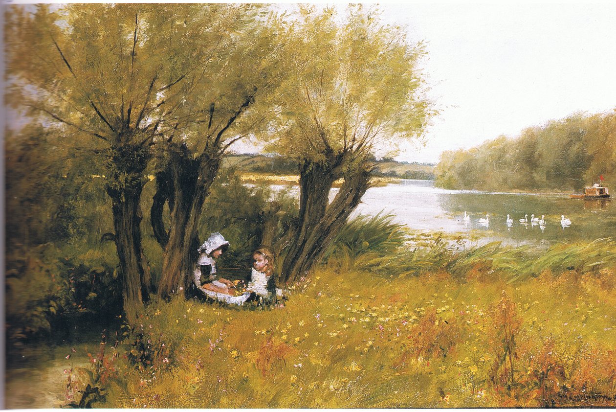 Sitting on the Riverbank by William Gersham Collingwood