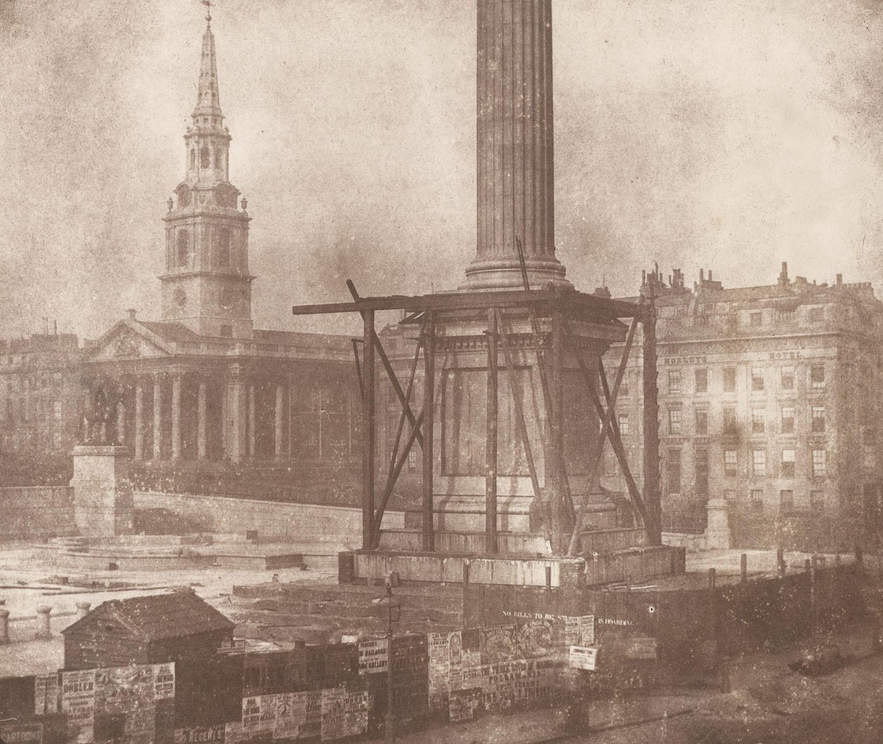 The Nelson Column in Trafalgar Square under Construction by William Henry Fox Talbot