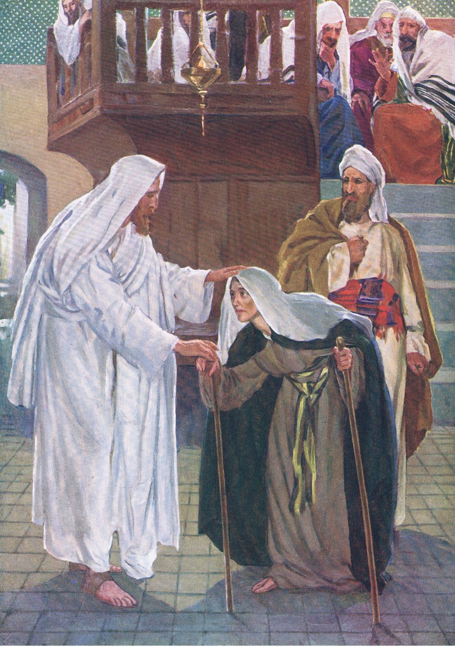 Healed on the Sabbath Day, from The Bible Picture Book published by Thomas Nelson, c.1950 by William Henry Margetson
