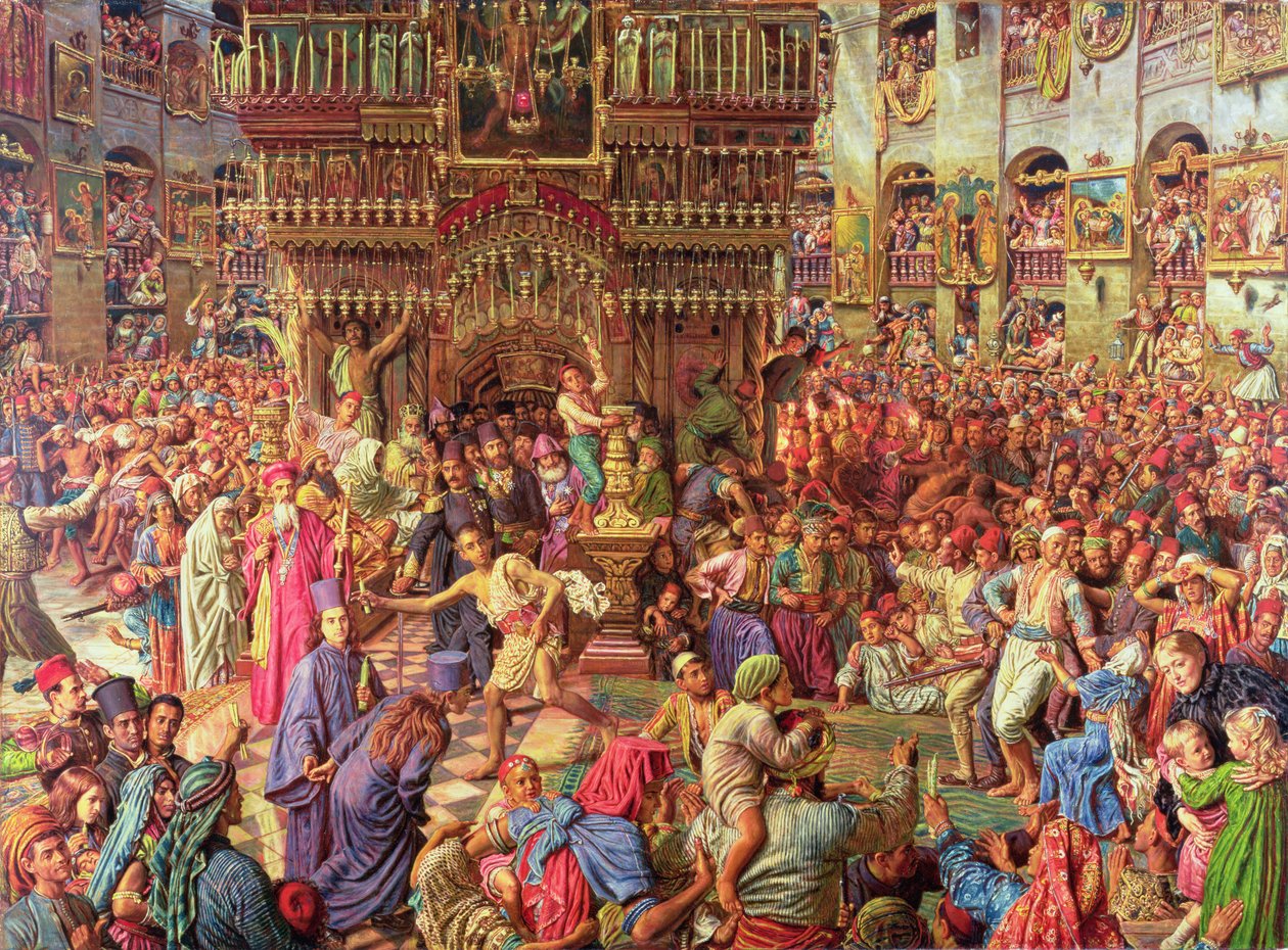 The Miracle of the Sacred Fire, Church of the Holy Sepulchre in Jerusalem by William Holman Hunt