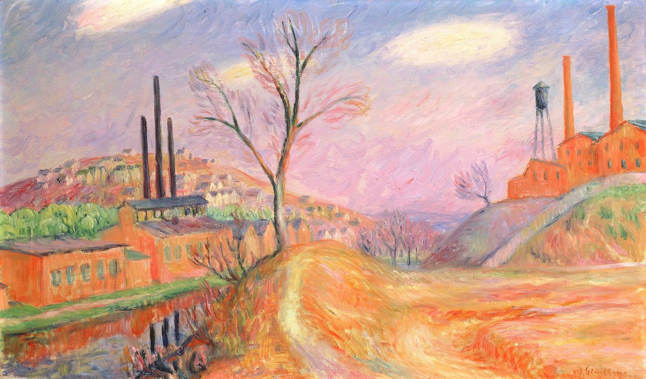 Factories in a Landscape by William James Glackens