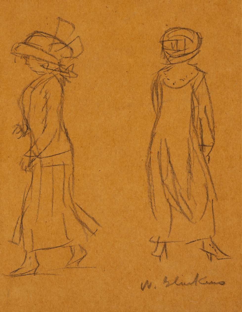 Two Women Walking Away from Each Other by William James Glackens