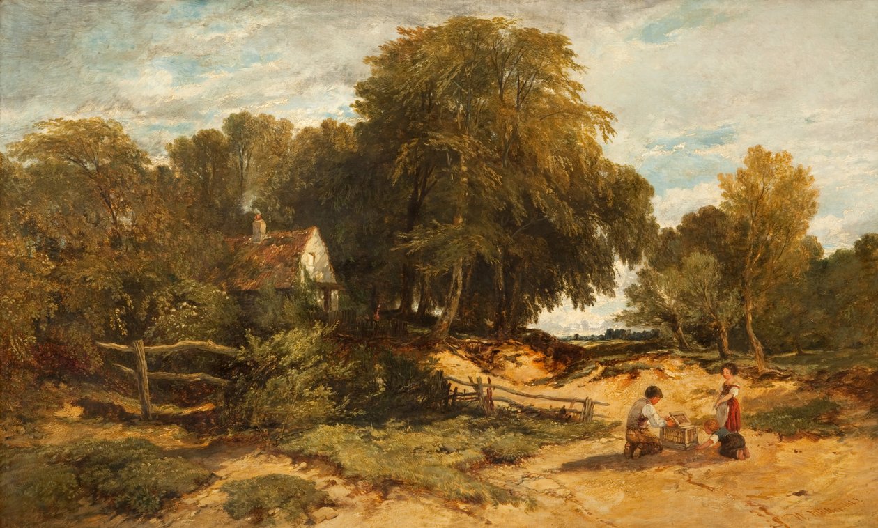 Wooded Landscape with Children (1845) by William James Muller