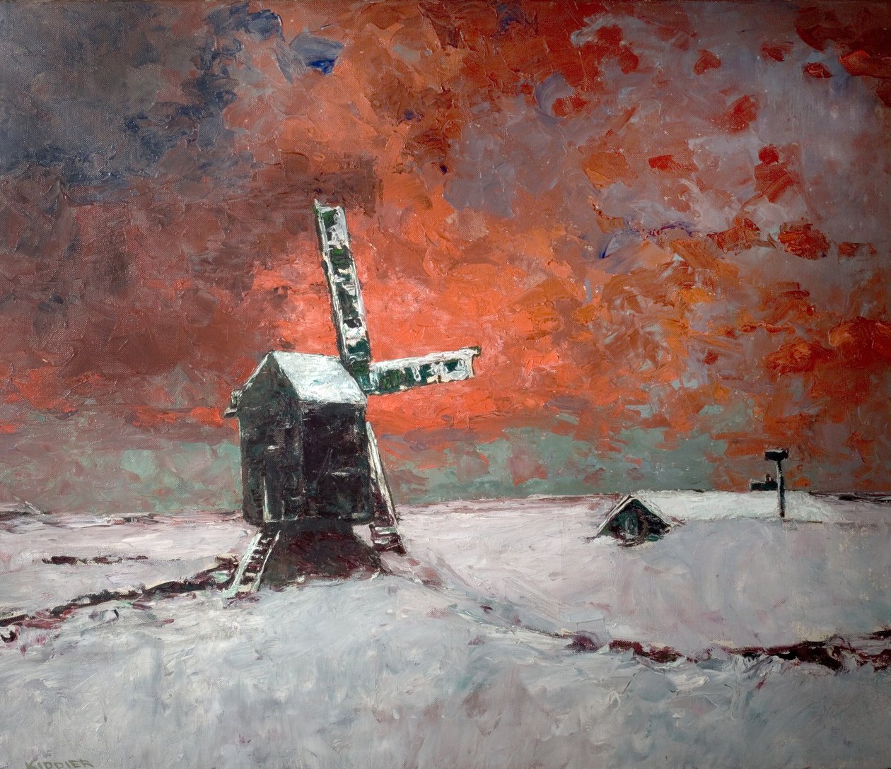 Snowbound Windmill by William Kiddier