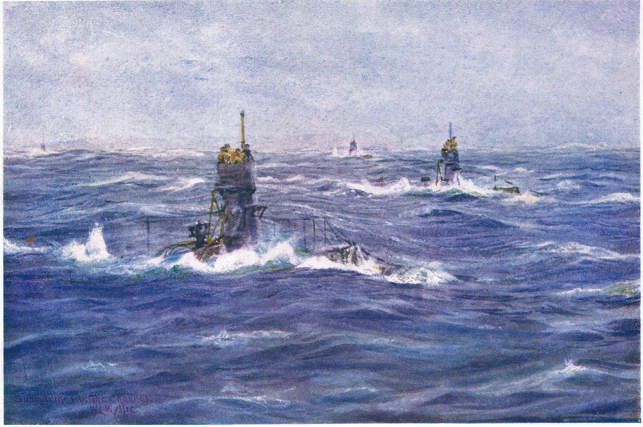 Submarines in the Channel, 1915 by William Lionel Wyllie
