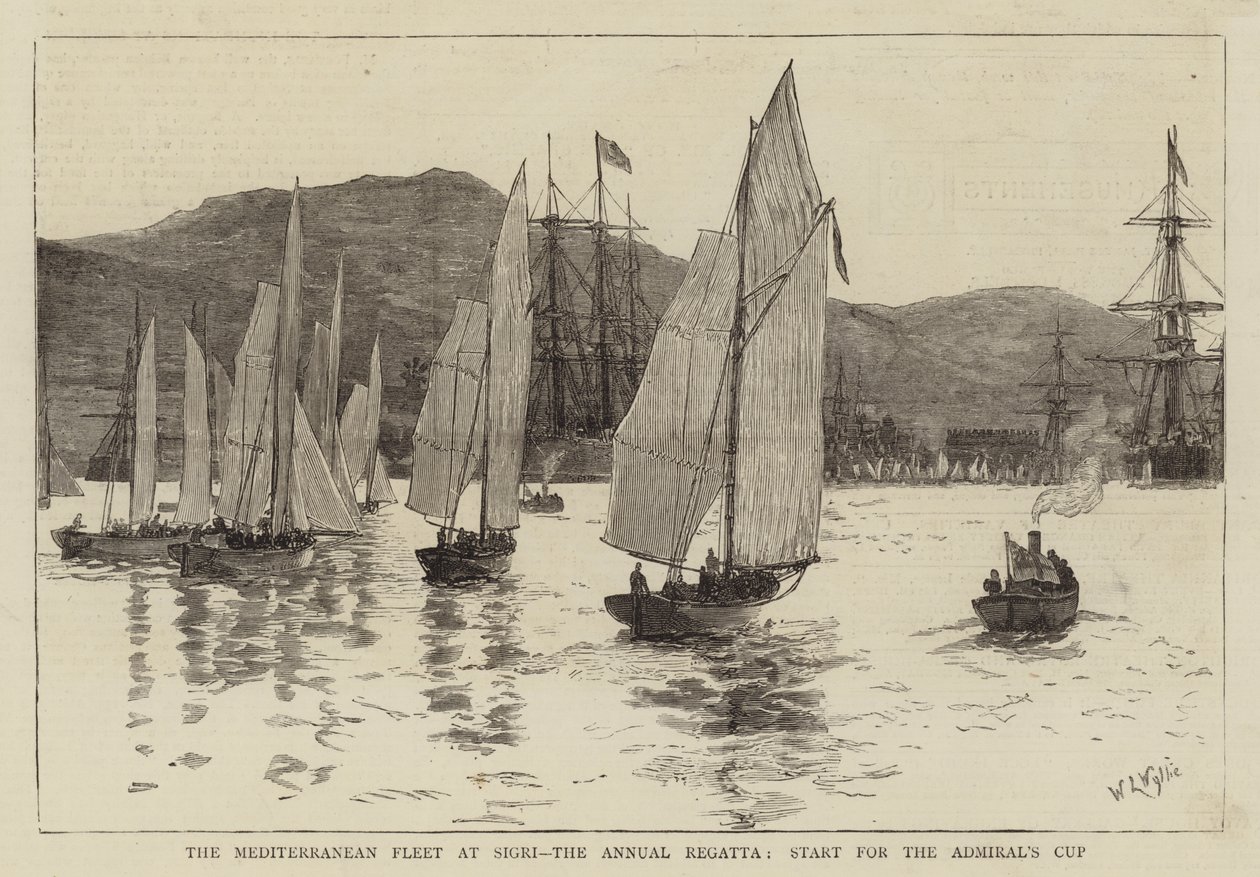 The Mediterranean Fleet at Sigri, the Annual Regatta, Start for the Admiral