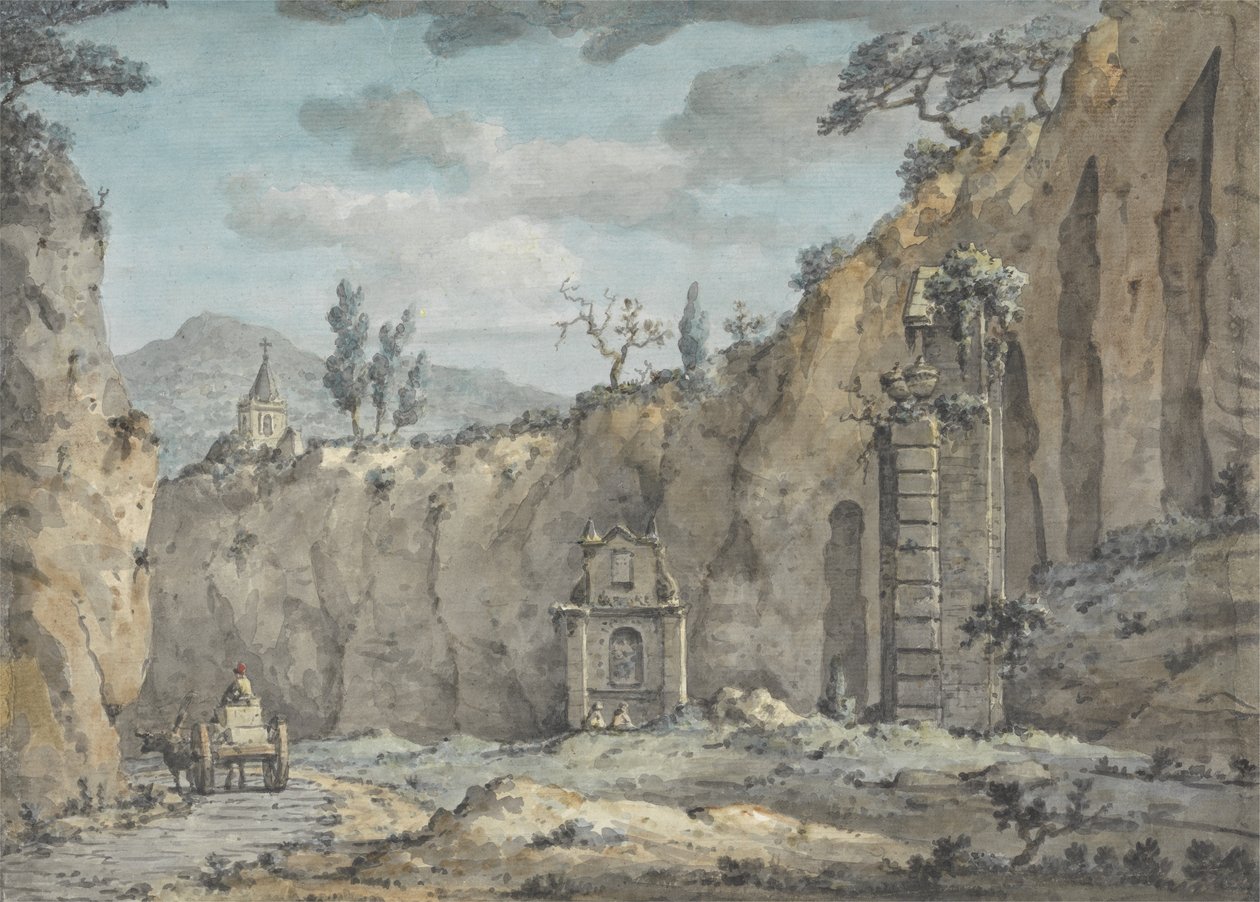 Oxcart in the Grotto at Posillipo by William Marlow