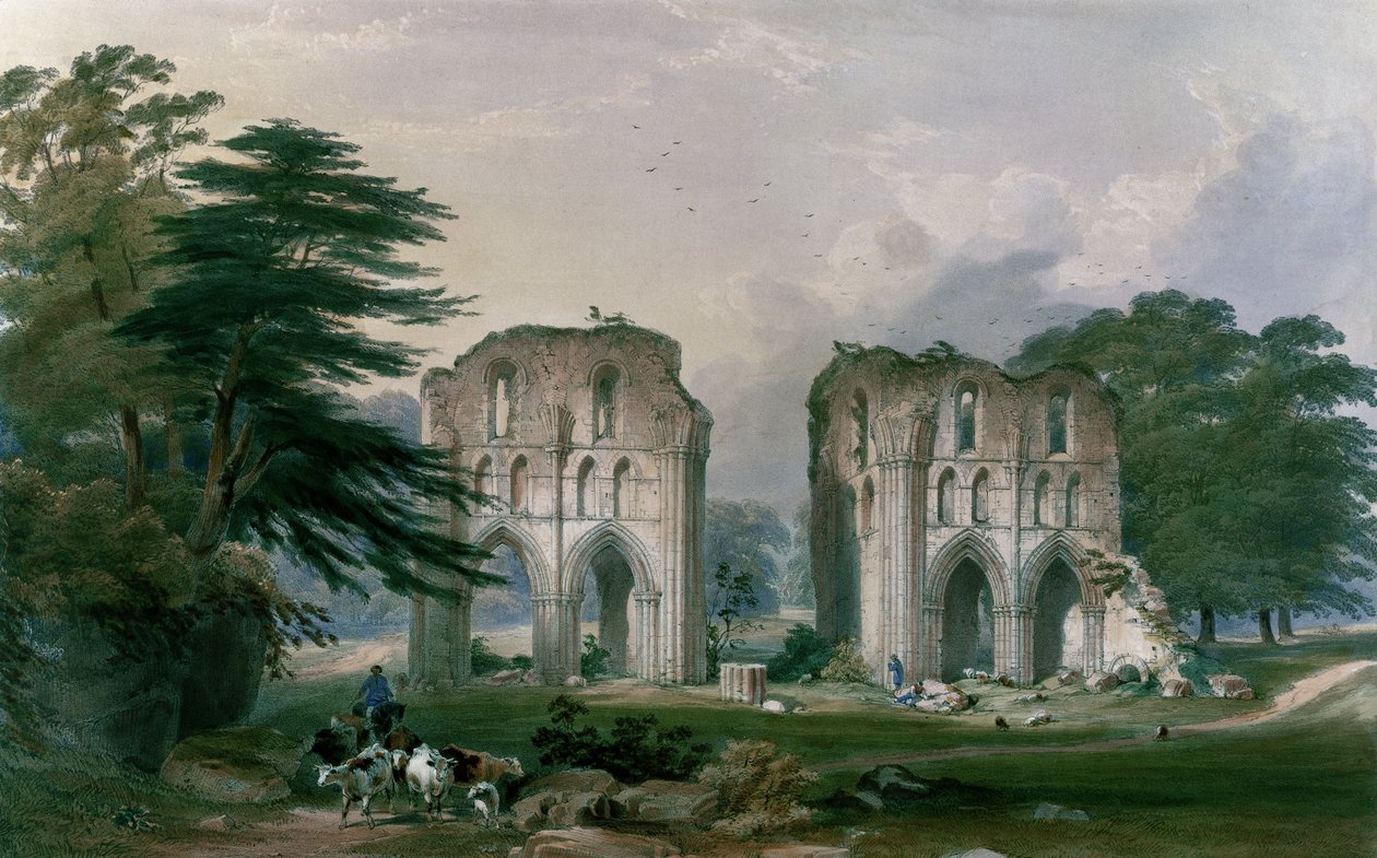 Roche Abbey, view from the West by William Richardson