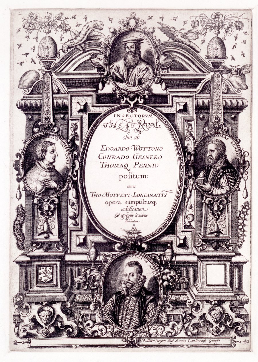 Title Page to Moffeti Theatrum Insectorum by William Rogers