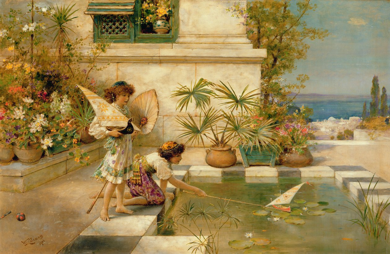 Children Playing with Boats by William Stephen Coleman