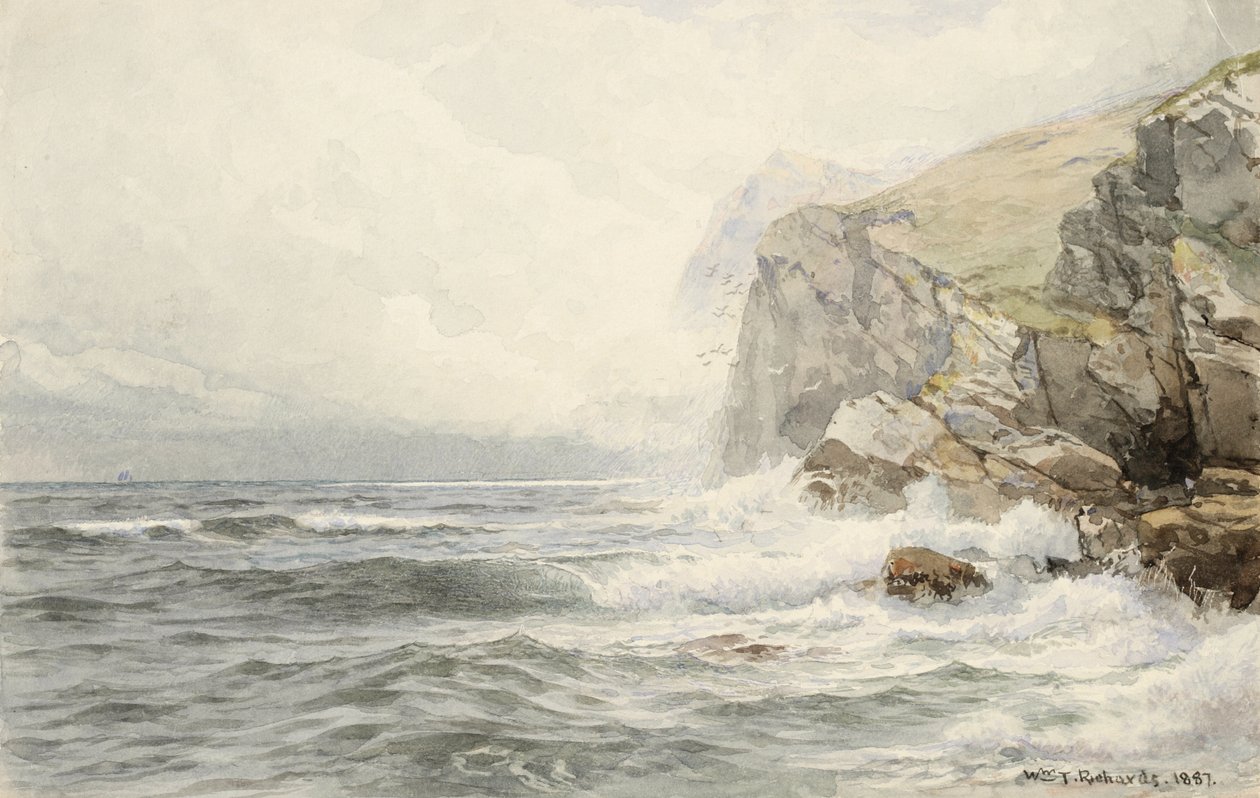 Surf Breaking on Coastal Rocks, 1887 by William Trost Richards