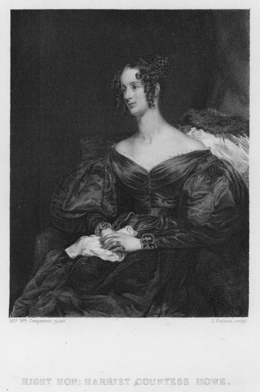 Harriet Countess Howe (engraving) by William (after) Carpenter