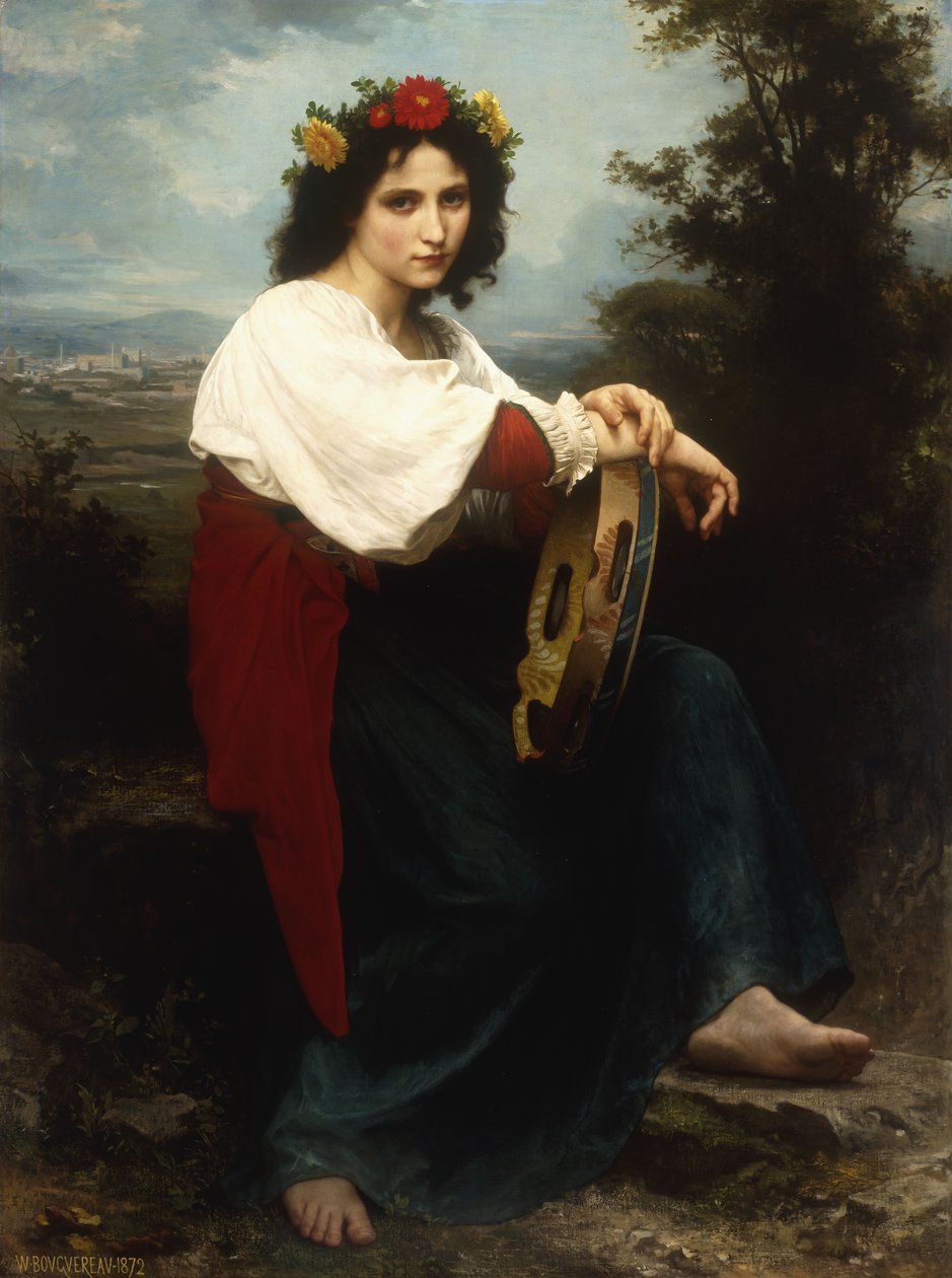 Italian Woman with a Tambourine by William Adolphe Bouguereau