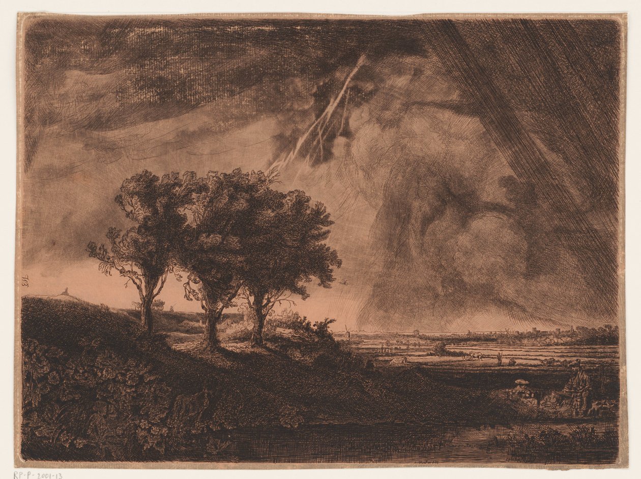 Three Trees with Lightning Bolt by William Baillie