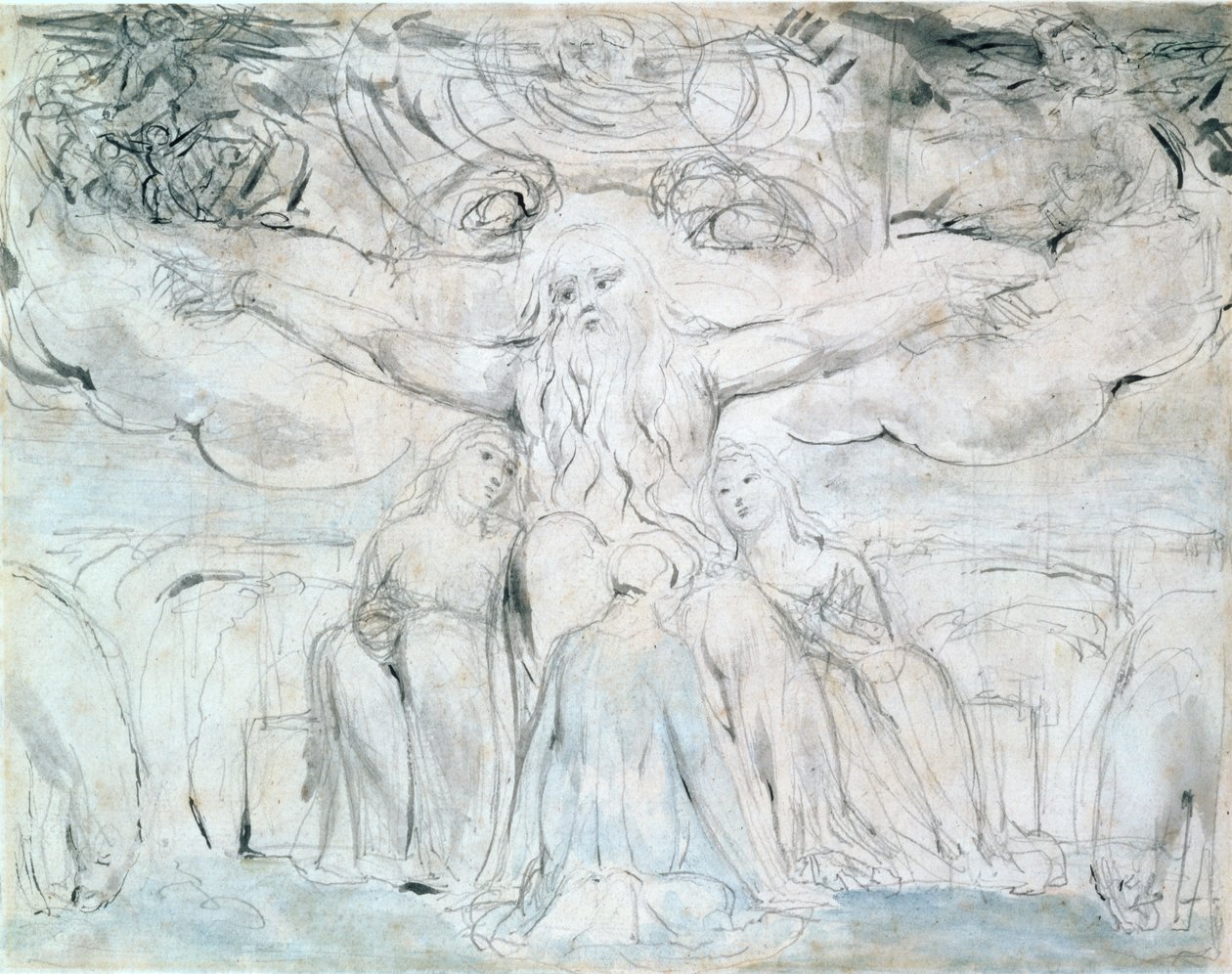Job and His Daughters by William Blake