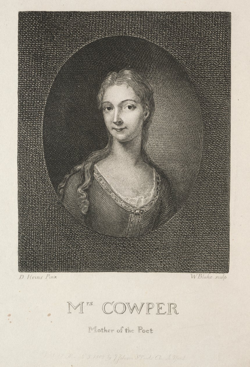 Mrs. Cowper, Mother of the Poet by William Blake