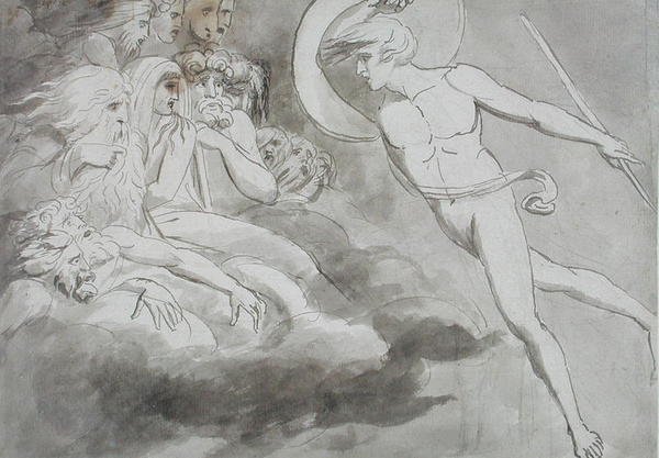 Satan Approaching the Court of Chaos by William Blake