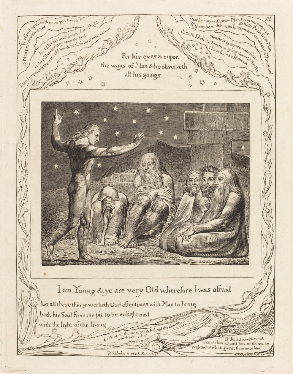 The Wrath of Elihu by William Blake