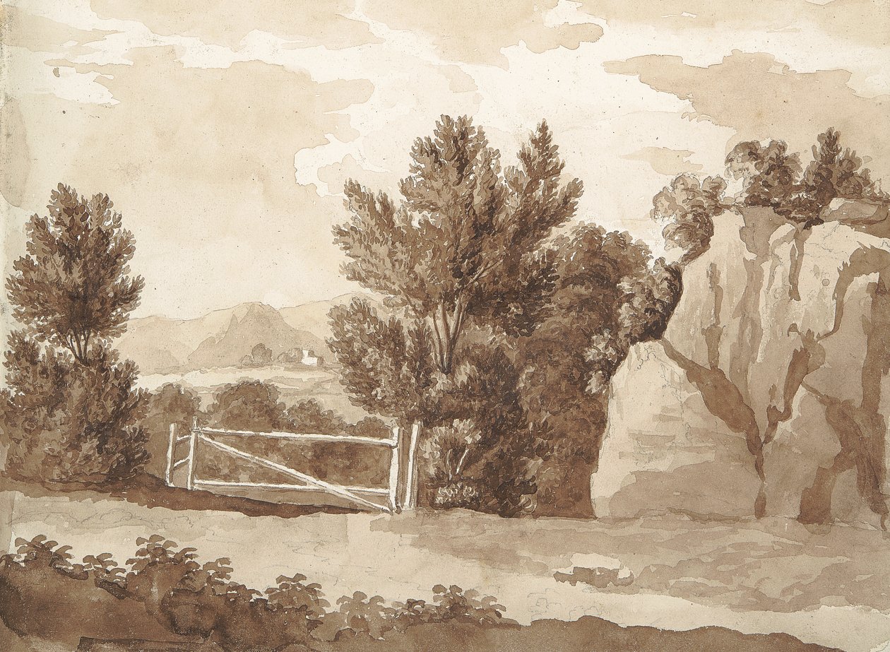 Verso: Landscape Scene by William Brockedon