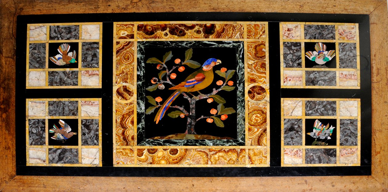 Detail of a Marble-topped table by William Burges