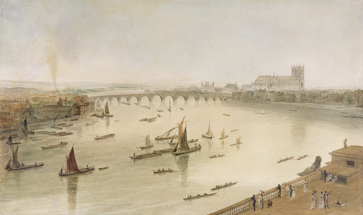 Westminster Bridge from Somerset House, 1805 by William Daniell