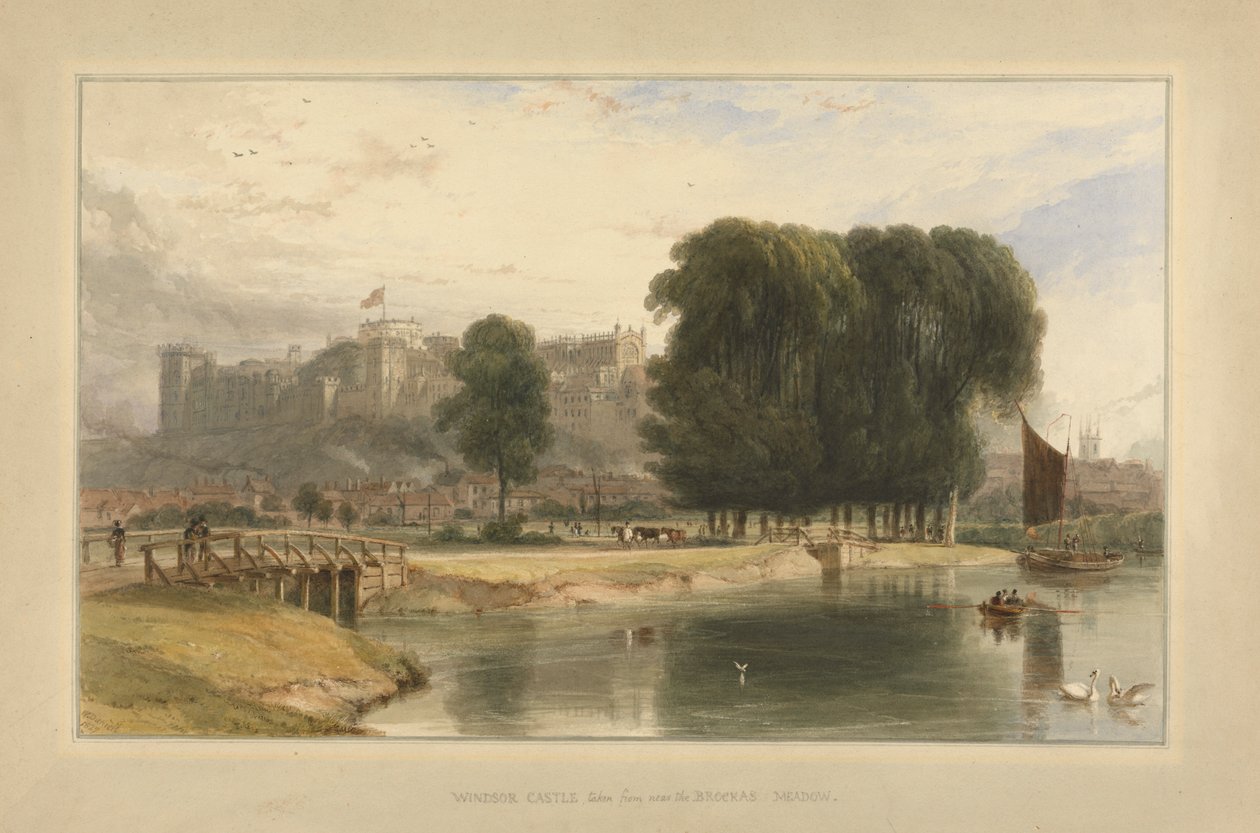 Windsor Castle from near Brocas Meadows by William Daniell