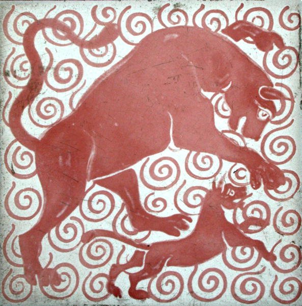 Mystical beasts by William de Morgan