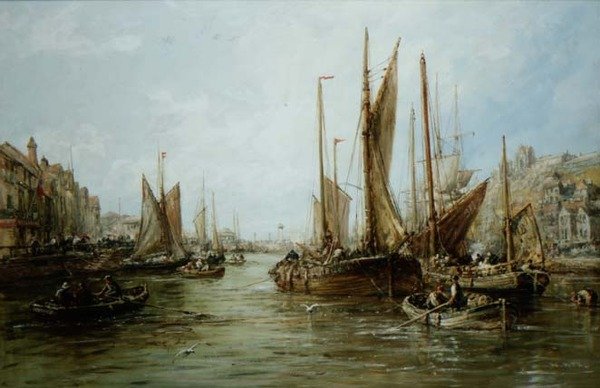 Quayside with Fishing Boats by William Edward Webb