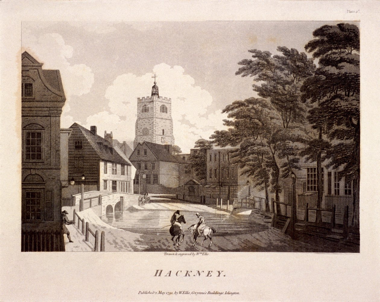General view of Hackney, London, 1791 by William Ellis
