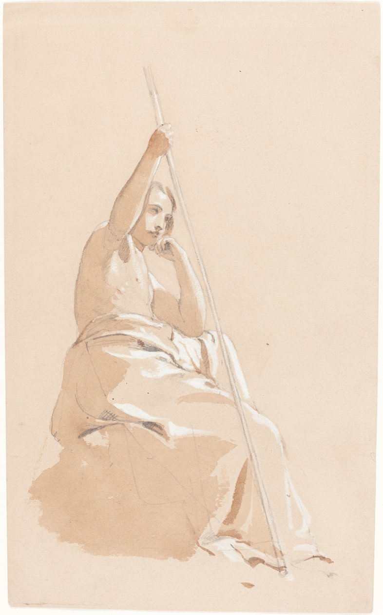 Seated Youth with a Staff by William Etty