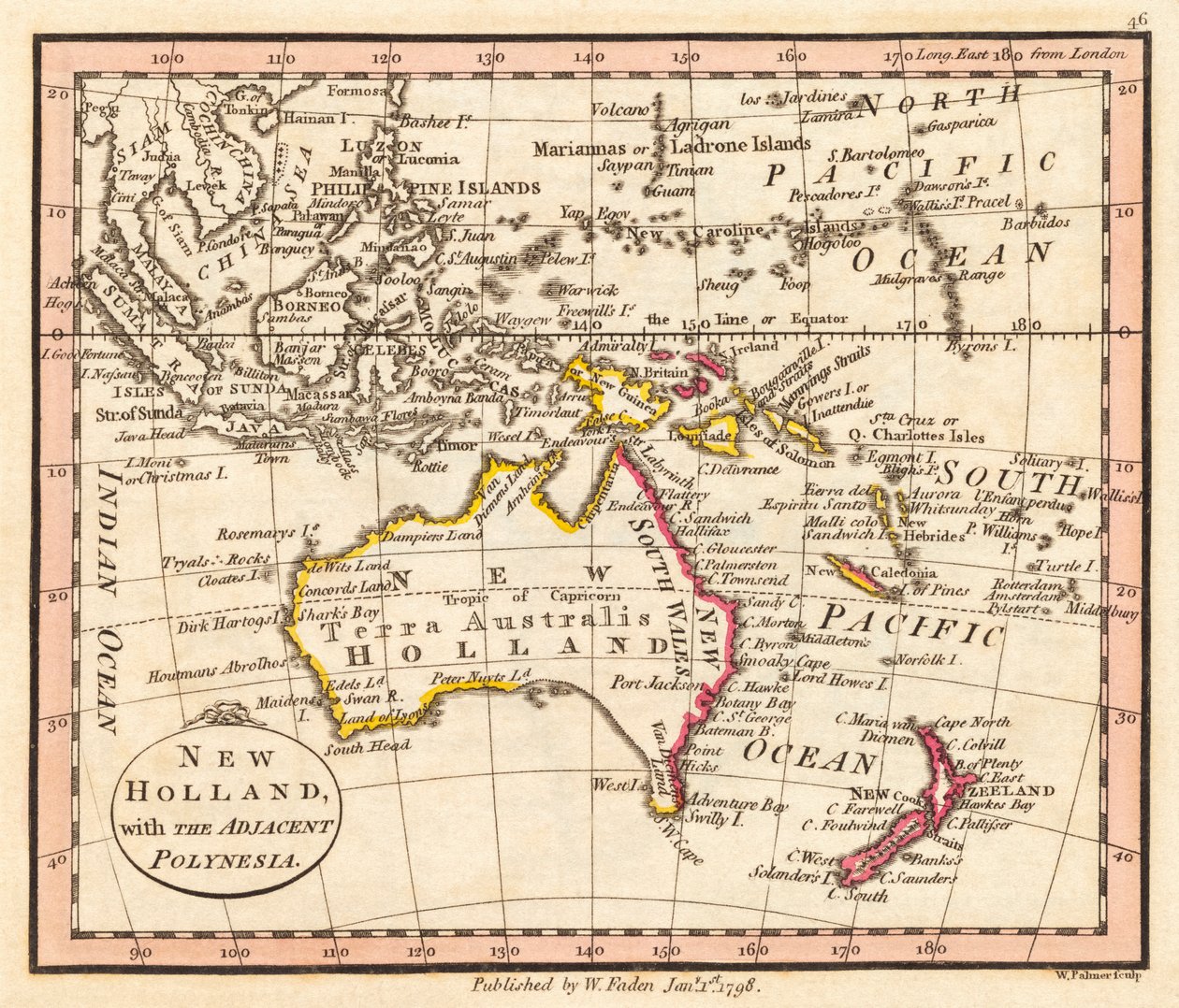 Australia and New Zealand. New Holland. Map. by William Faden