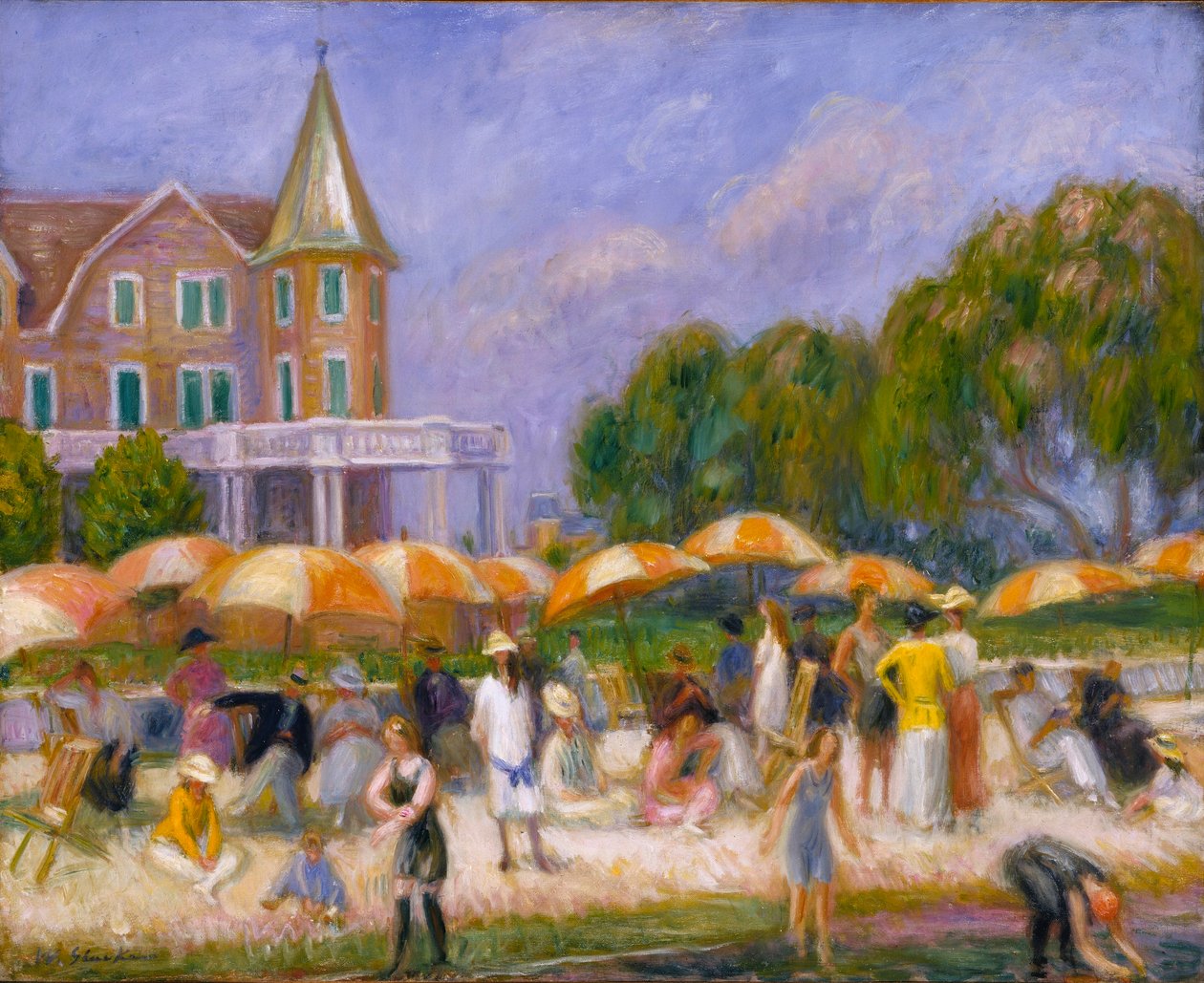 Beach Umbrellas at Blue Point by William Glackens