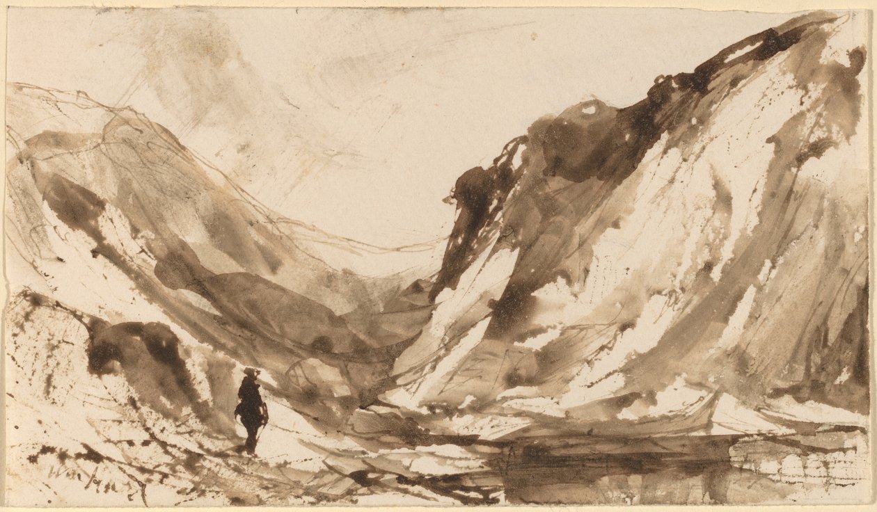 Deep Valley in Mountainous Landscape by William Hart