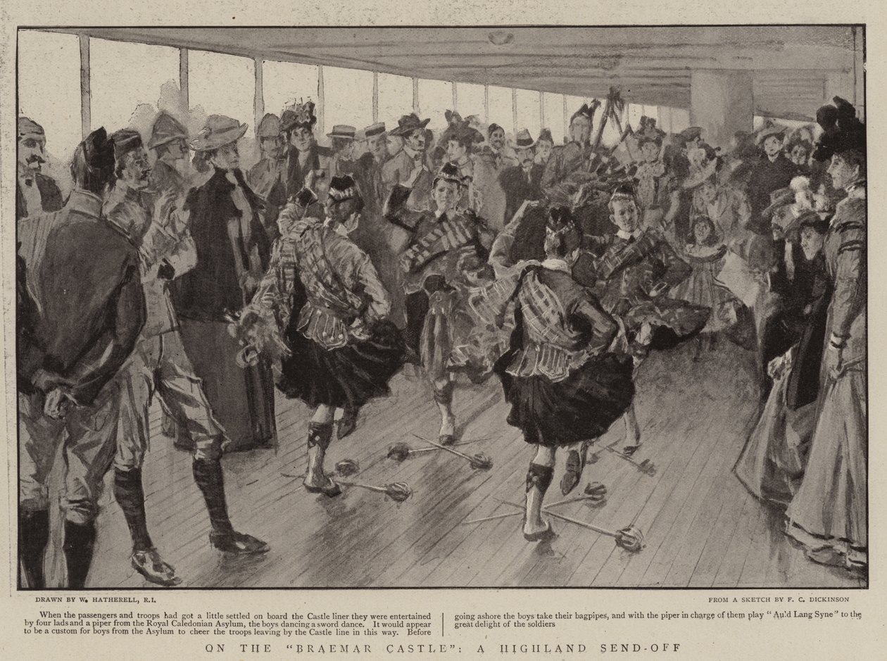 On the Braemar Castle, a Highland Send-off by William Hatherell