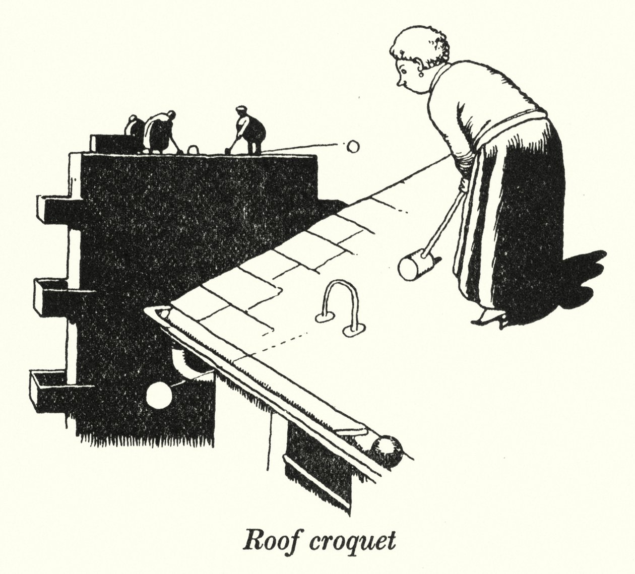 Roof Croquet by William Heath Robinson