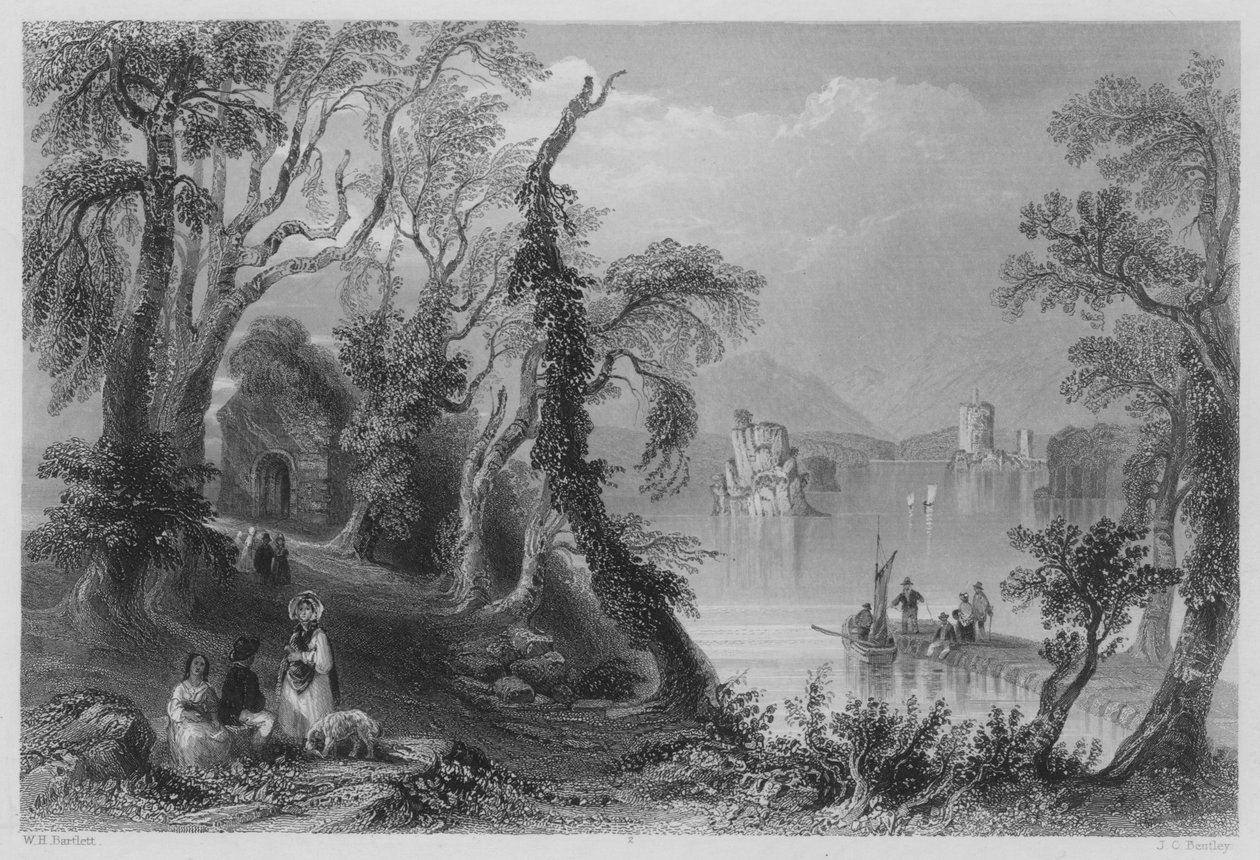 Innisfallen, Lake of Killarney by William Henry (after) Bartlett